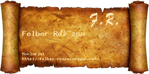 Felber Rózsa névjegykártya